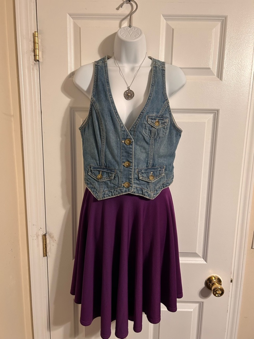 American Eagle Outfitters light blue denim vest